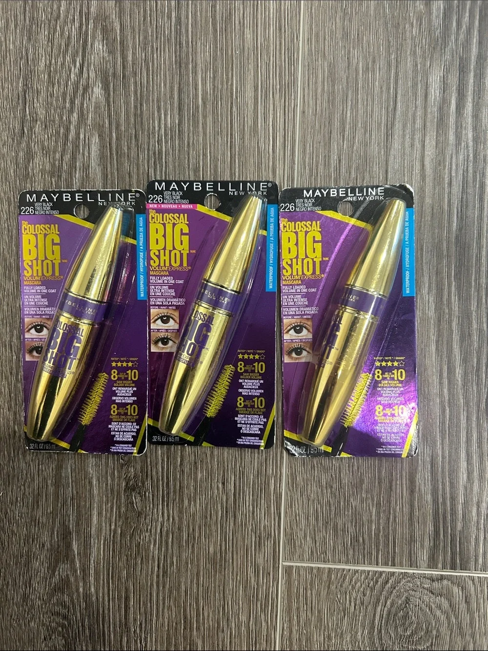 LOT IF 3 Maybelline Colossal Big Shot Mascara #226 very black ( Firm price )